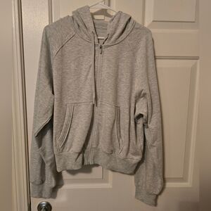 Gray Lightweight Zip-Up Hoodie